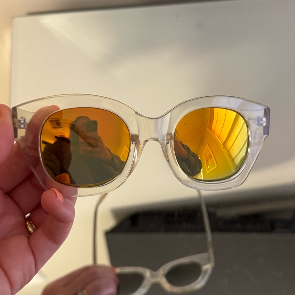 Quay clear orange mirrored sunglasses